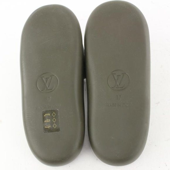 Louis Vuitton Khaki Green 37 Sunbath Flat Mule San - Picture 7 of 12